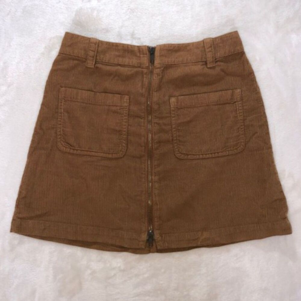 Y2K Retro Brown Western Corduroy Miniskirt